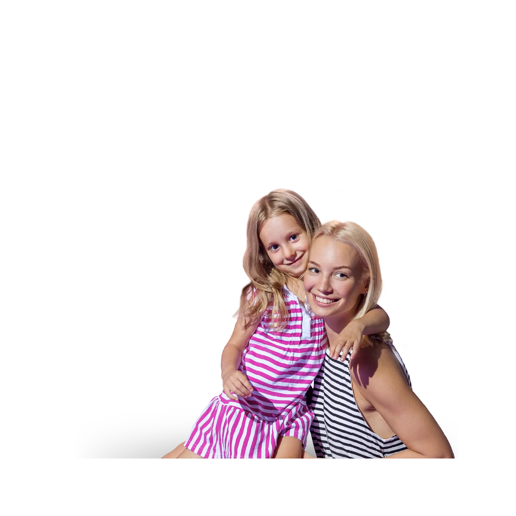 mum and daughter with target audience data behind them